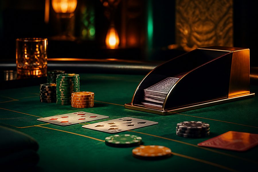 Krupiérka s kartami - baccarat live